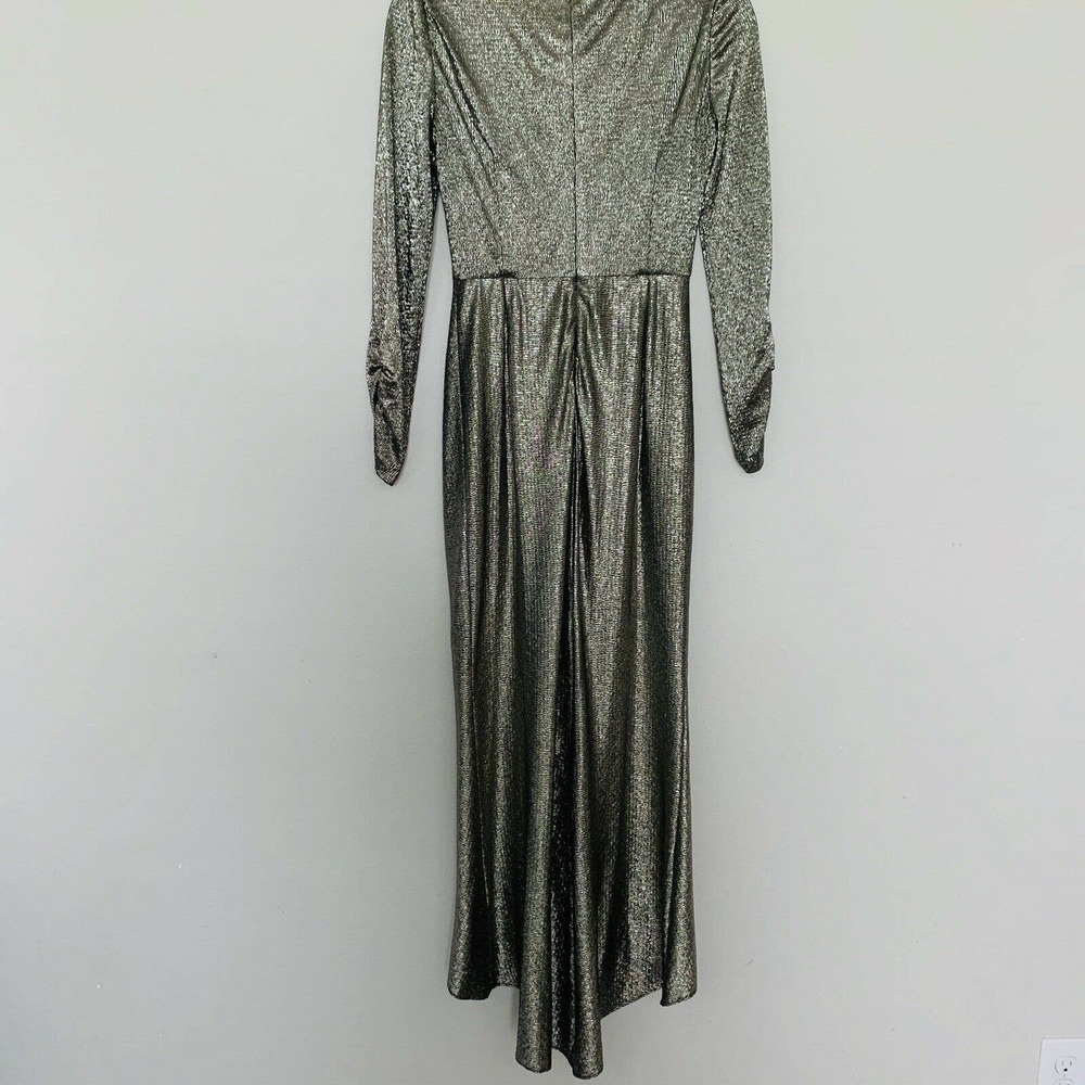 Eliza J Metallic Long Sleeve High/Low Gown - Picture 4 of 4